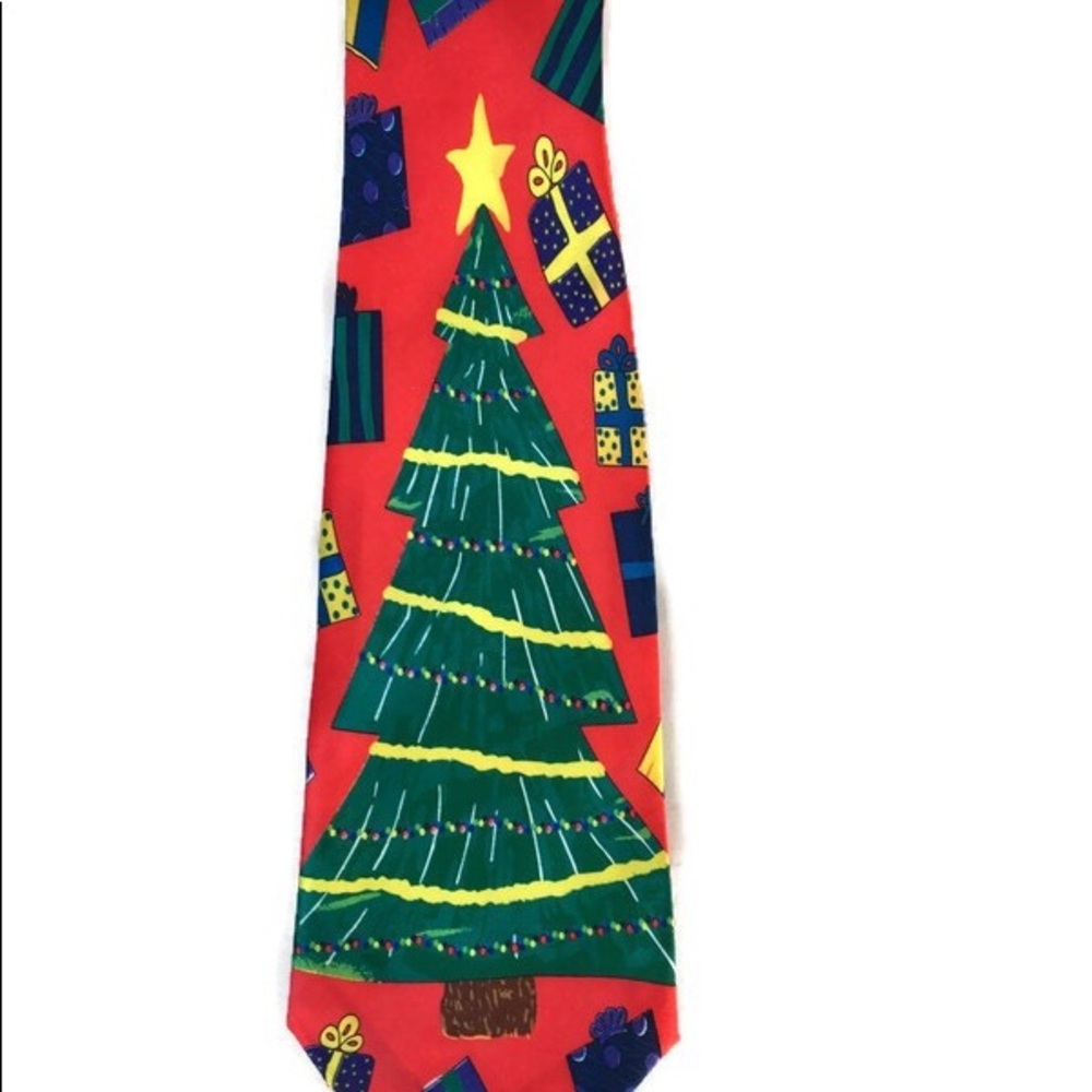 Christmas Tree Tie Multi Color Festive Tie - Picture 5 of 5